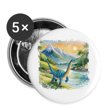 Niedlicher junger Thesaurus Kinderbuchstil Aquarel - Buttons groß 56 mm (5er Pack) - Weiß - Vorne