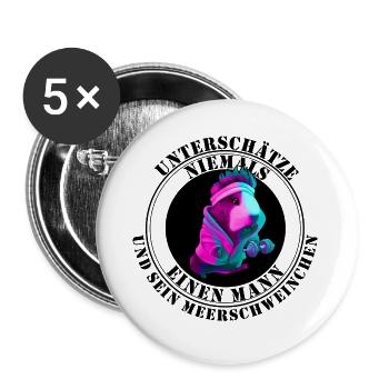 Guinea Pig Graphic Meerschweinchen - Buttons large 2.2''/56 mm (5-pack) - white - Front
