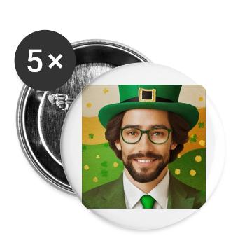 Saint Patrick's Day - Buttons large 2.2''/56 mm (5-pack) - white - Front
