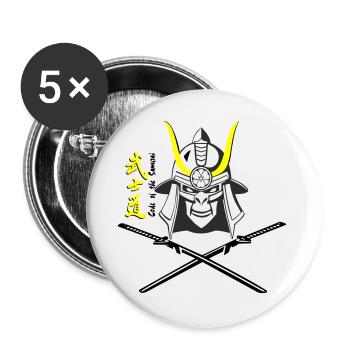 Samuraihelm Kabuto 5 - Buttons groß 56 mm (5er Pack) - Weiß - Vorne