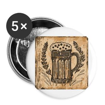 Beer Garden Munich Octobre Bavière Bière Célébrer Festival - Lot de 5 grands badges (56 mm) - blanc - Devant