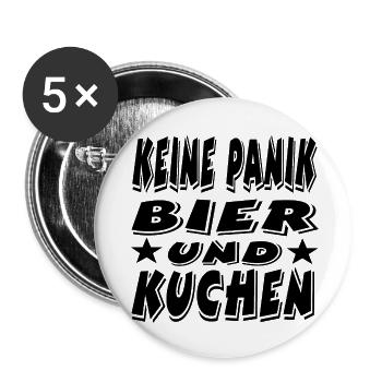 Bier - Buttons groß 56 mm (5er Pack) - Weiß - Vorne