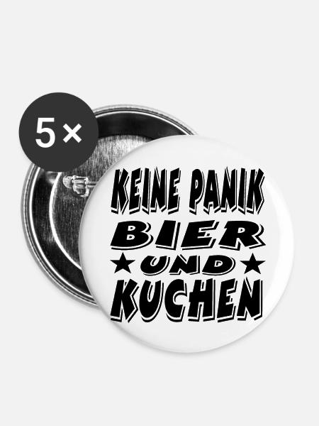 Bier - Buttons groß 56 mm (5er Pack) - Weiß