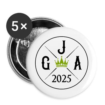 Enterrement de vie de garçon 2025 - Lot de 5 grands badges (56 mm) - blanc - Devant