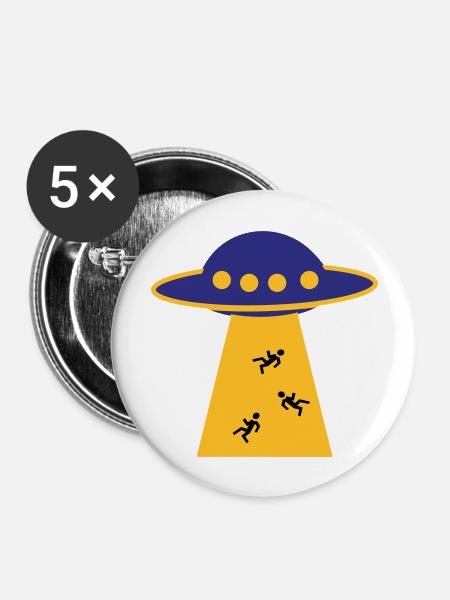 Ufo - Buttons groß 56 mm (5er Pack) - Weiß