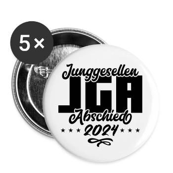 Enterrement de vie de garçon enterrement de vie de garçon 2024 - Lot de 5 grands badges (56 mm) - blanc - Devant
