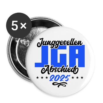 Enterrement de vie de garçon enterrement de vie de garçon 2025 - Lot de 5 grands badges (56 mm) - blanc - Devant