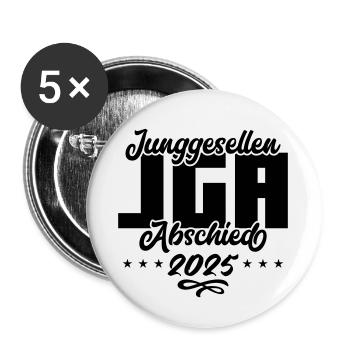 Enterrement de vie de garçon enterrement de vie de garçon 2025 - Lot de 5 grands badges (56 mm) - blanc - Devant