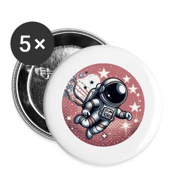 Exploring the Space - Buttons groß 56 mm (5er Pack) - Weiß - Vorne
