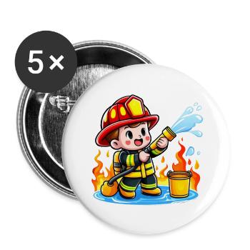 Enfant Firehero - Lot de 5 grands badges (56 mm) - blanc - Devant