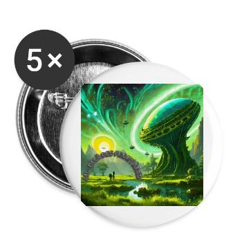 au dela des frontieres - Lot de 5 grands badges (56 mm) - blanc - Devant