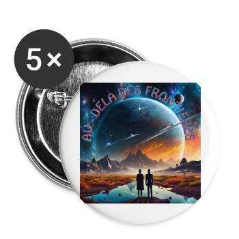 Jenseits der Grenzen - Buttons groß 56 mm (5er Pack) - Weiß - Vorne