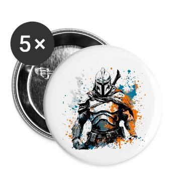 Spartiate / Guerrier / Combattant / Ancien / Sparte - Lot de 5 grands badges (56 mm) - blanc - Devant