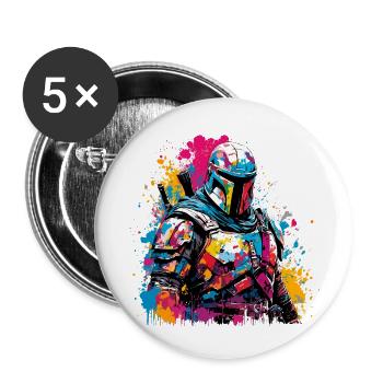 Spartiate / Guerrier / Combattant / Ancien / Sparte - Lot de 5 grands badges (56 mm) - blanc - Devant