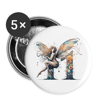 11 Years Fairy Elf Birthday Gift - Buttons large 2.2''/56 mm (5-pack) - white - Front