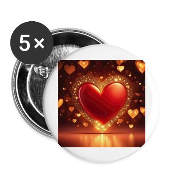 I love you - Lot de 5 grands badges (56 mm) - blanc - Devant