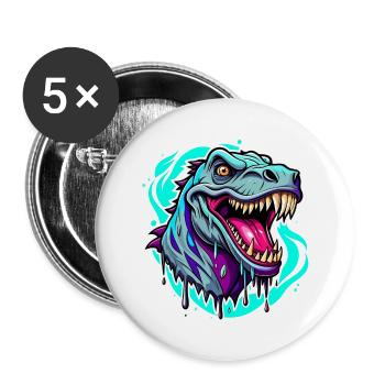 Le T-Rex - Lot de 5 grands badges (56 mm) - blanc - Devant
