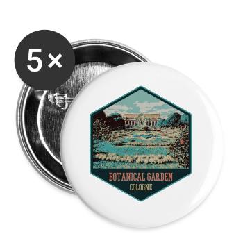 view of the Cologne Botanical Garden - Buttons large 2.2''/56 mm (5-pack) - white - Front