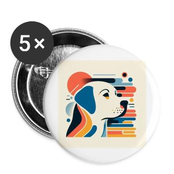 Labrador Risography Vector Styles - Buttons large 2.2''/56 mm (5-pack) - white - Front