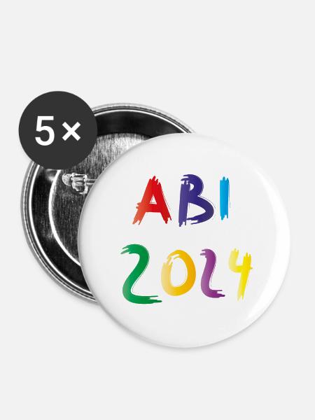 Abi 2024 - Buttons groß 56 mm (5er Pack) - Weiß