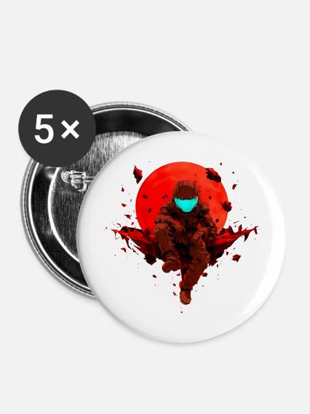 Marsianer - Buttons groß 56 mm (5er Pack) - Weiß