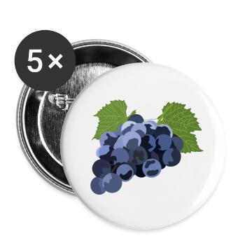 Trauben - Buttons groß 56 mm (5er Pack) - Weiß - Vorne