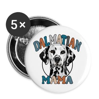 Dalmatian Mama Hunde Hund Wilsigns - Buttons groß 56 mm (5er Pack) - Weiß - Vorne