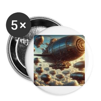 luftschiff - Buttons groß 56 mm (5er Pack) - Weiß - Vorne