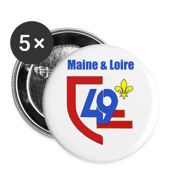 Maine et loire - Buttons large 2.2''/56 mm (5-pack) - white - Front