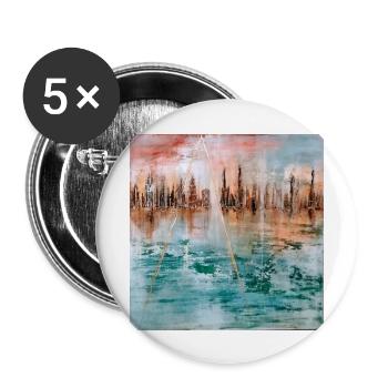 Cité futuriste sur l'eau - Lot de 5 grands badges (56 mm) - blanc - Devant