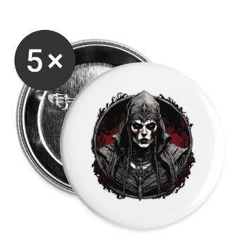 Gothic / Darkness / Mysticism / Shadow / Horror - Buttons large 2.2''/56 mm (5-pack) - white - Front