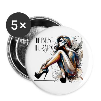 Cadeau de talons hauts Best Therapy High Heels - Lot de 5 grands badges (56 mm) - blanc - Devant