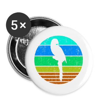 Vogel Papagei Tierliebhaber Haustier Urwald Tier - Buttons groß 56 mm (5er Pack) - Weiß - Vorne