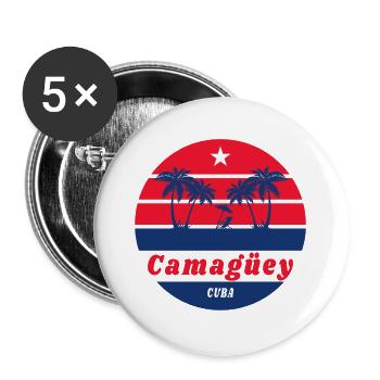 Camagüey Kuba Palmen Karibik Design - Buttons groß 56 mm (5er Pack) - Weiß - Vorne