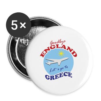 Greece Farewell Airplane Travel Design - Buttons large 2.2''/56 mm (5-pack) - white - Front