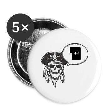 Pirate says Enter! - Buttons large 2.2''/56 mm (5-pack) - white - Front