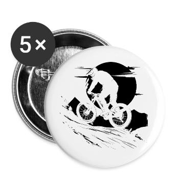 Cyclist Illustration - Buttons large 2.2''/56 mm (5-pack) - white - Front