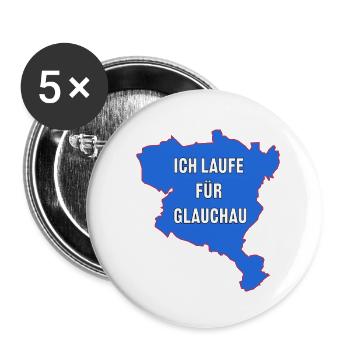 Ich laufe für Glauchau - Buttons groß 56 mm (5er Pack) - Weiß - Vorne