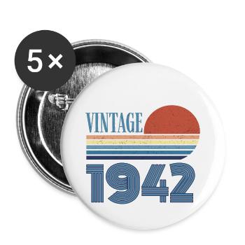 Jahrgang 1942 - Buttons groß 56 mm (5er Pack) - Weiß - Vorne