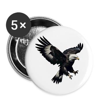 Adler - Buttons groß 56 mm (5er Pack) - Weiß - Vorne