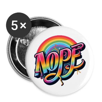 Nope - Buttons groß 56 mm (5er Pack) - Weiß - Vorne