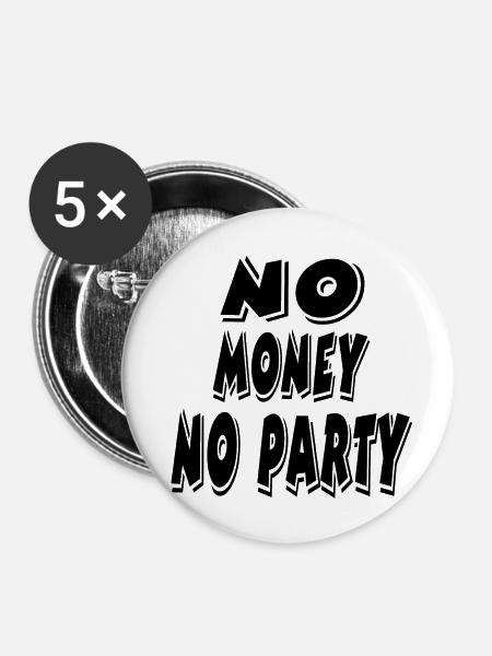 Party - Buttons groß 56 mm (5er Pack) - Weiß