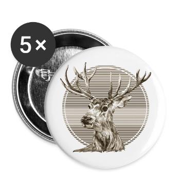 Deer - Buttons large 2.2''/56 mm (5-pack) - white - Front