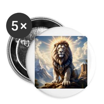 A strong Lion detailed - Buttons groß 56 mm (5er Pack) - Weiß - Vorne