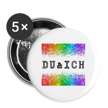 Toi et moi - Lot de 5 grands badges (56 mm) - blanc - Devant