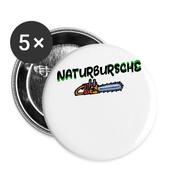 Solid Yard Wood Saw Statement Lumberjack Forestry - Buttons large 2.2''/56 mm (5-pack) - white - Front