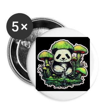 Skwtchytaylor pilzepanda - Buttons groß 56 mm (5er Pack) - Weiß - Vorne