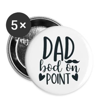 PAPA bod sur POINT - Lot de 5 grands badges (56 mm) - blanc - Devant
