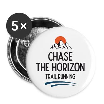 Trail Running - Chase The Horizon - Buttons large 2.2''/56 mm (5-pack) - white - Front