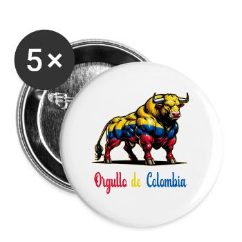C'est la fierté du drapeau de la Colombie - Lot de 5 grands badges (56 mm) - blanc - Devant